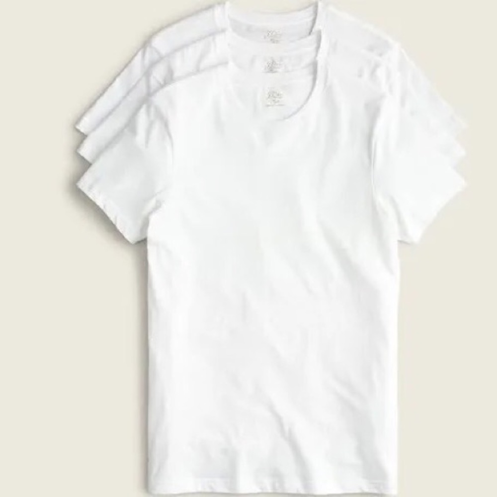 3 Men’s J Crew Crewneck Basic White Tees (t-shirt). Brand new NWT. Size Medium